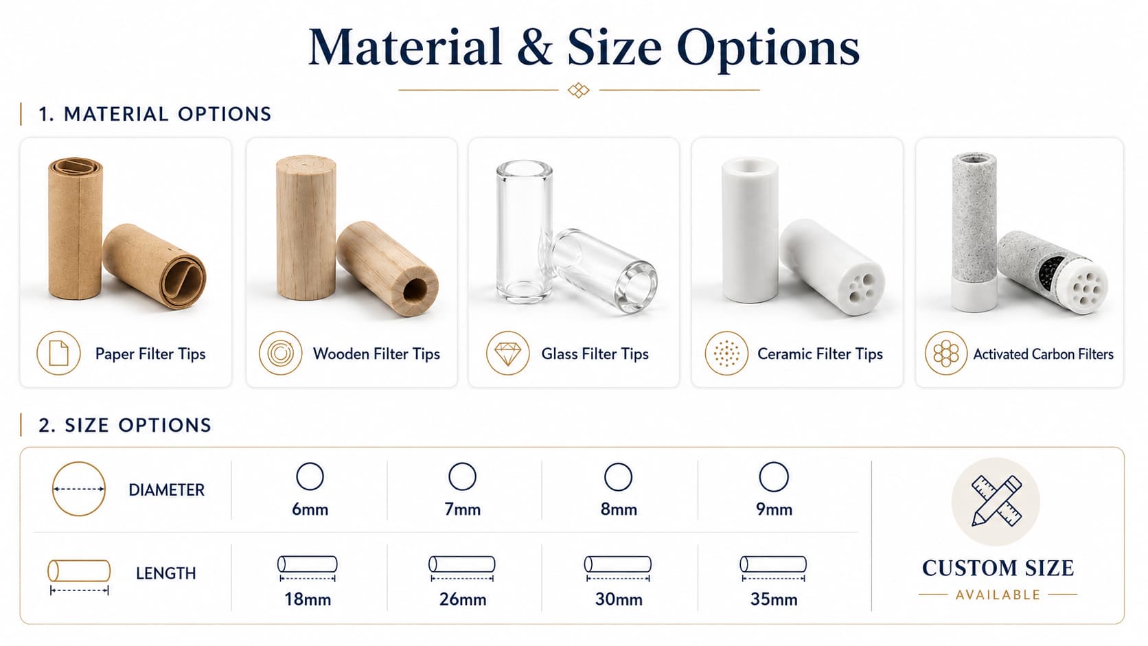 straight glass filter tip reusable